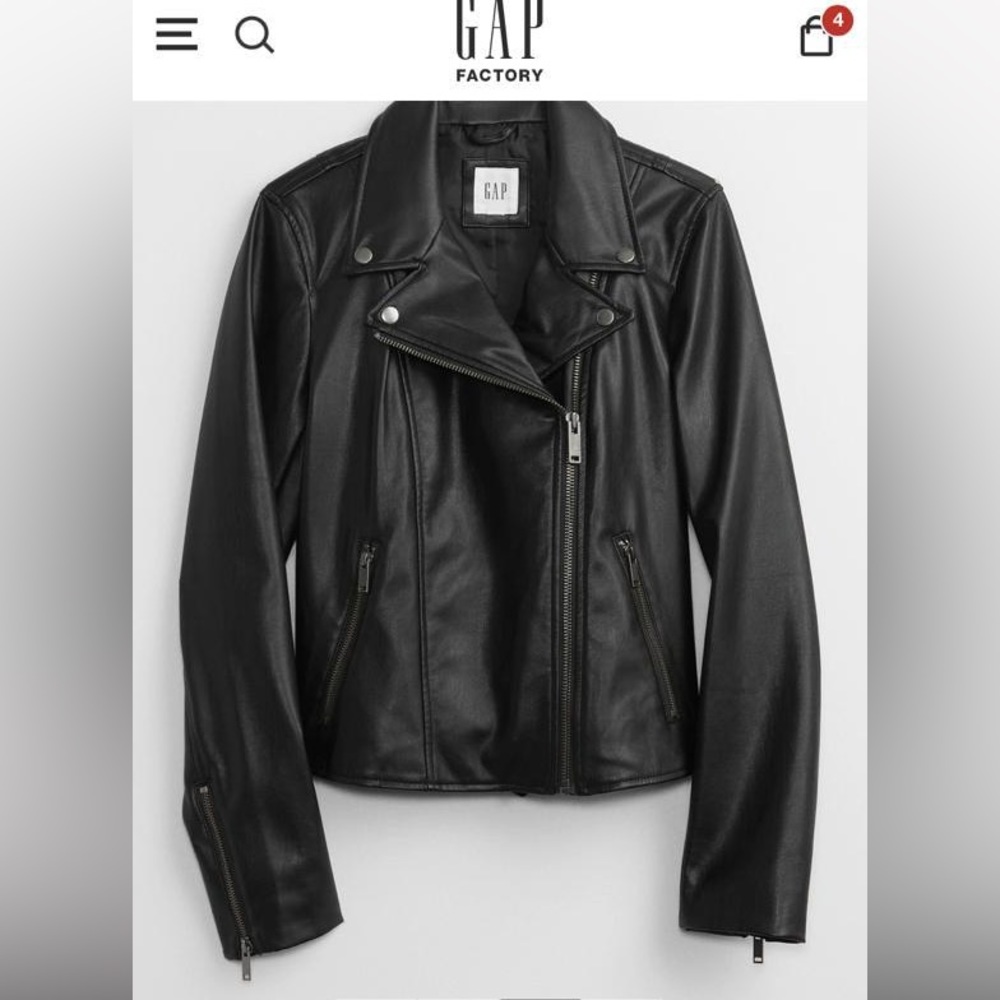 ⭐️Gap⭐️ Faux Leather Moto Jacket size M